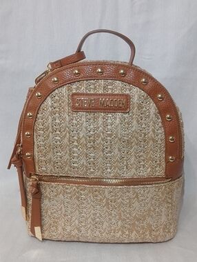 Steve Madden Woven Straw Mini Backpack NWOT